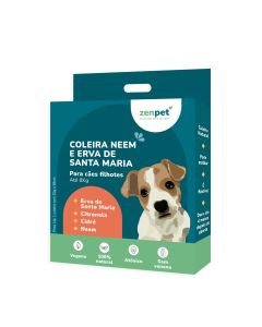 Coleira Natural Antipulgas Carrapatos Cães Filhotes